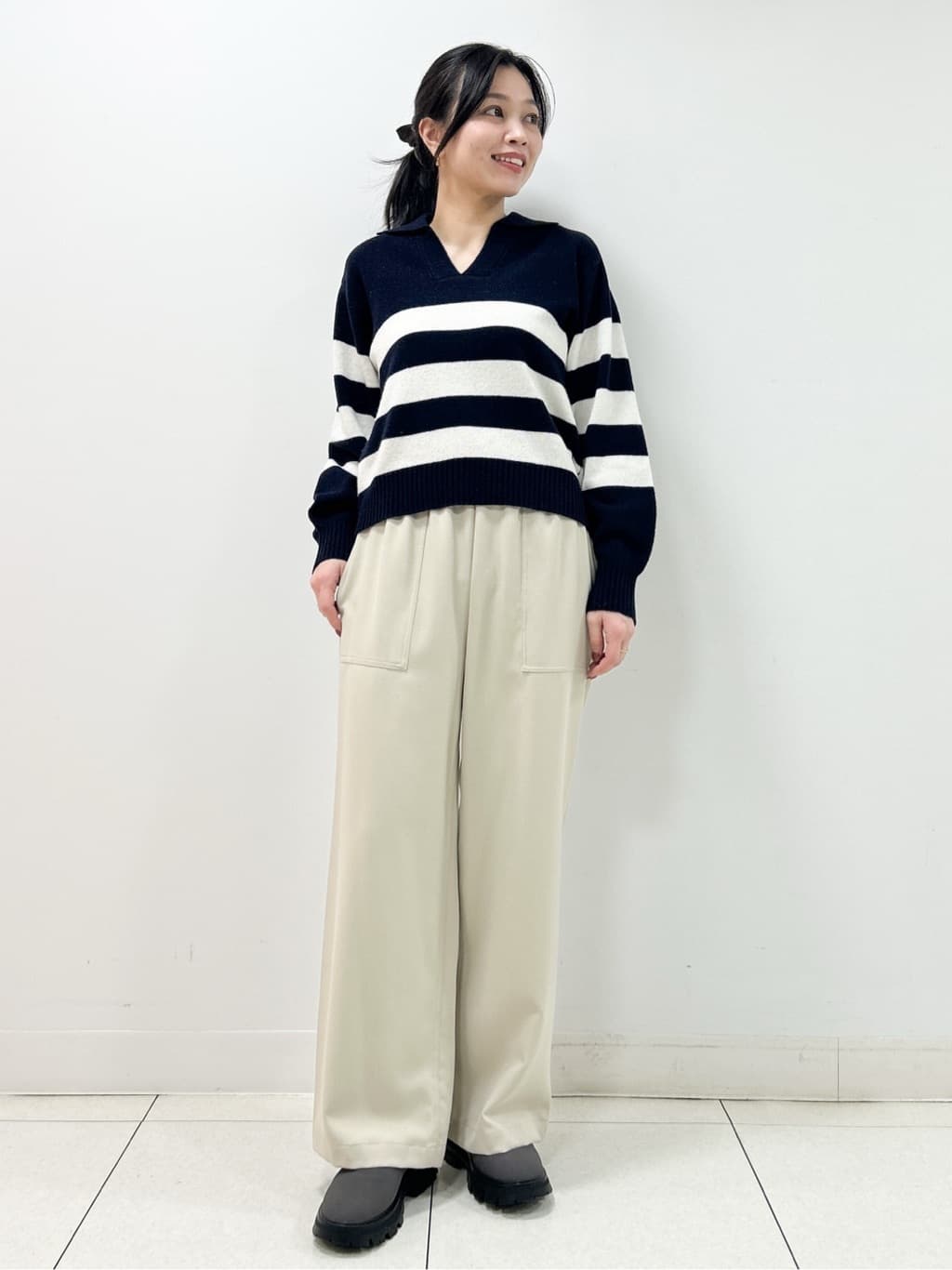 Kaiさんの「Dessin｜ウール混クルーネックコート」を使ったコーディネート