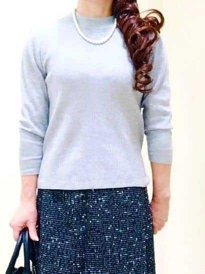 花さんの「Reflect｜【広がりすぎない／美シルエット◎】ツイードフレアスカート」を使ったコーディネート