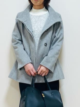 Riiさんの「Reflect｜【SS-4Lサイズ／衿が顔に当たらない◎】スタンドネックミドルコート」を使ったコーディネート