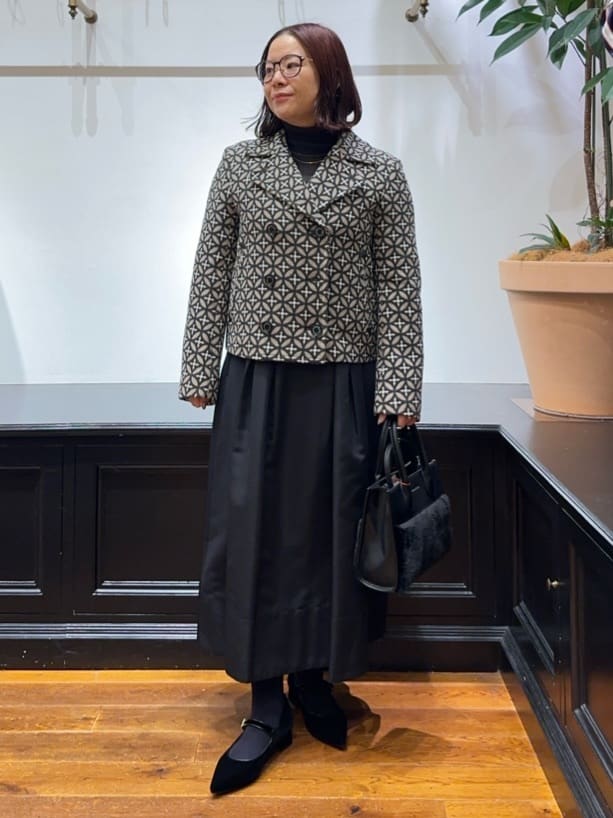 Asamiさんの「DRESSTERIOR｜フェイクファーコンビリサイクルレザートートバッグ」を使ったコーディネート