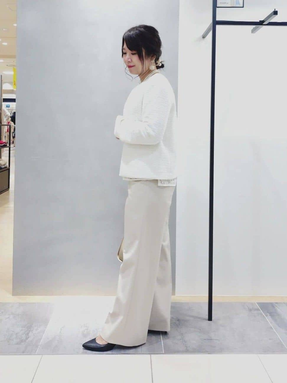 TOMOMIさんの「INDIVI｜【セレモニー／洗える】ミックスツイードライトジャケット」を使ったコーディネート