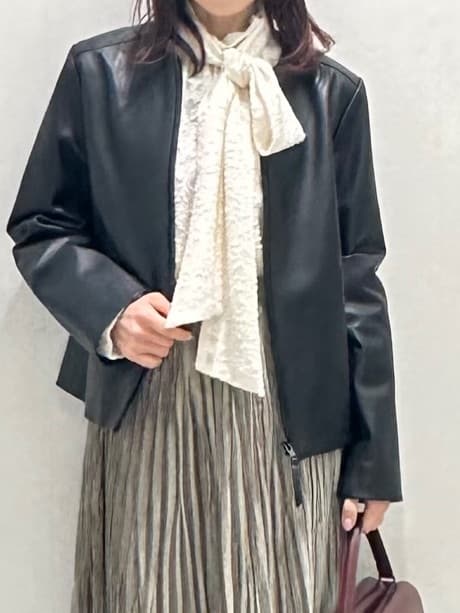 Miwaさんの「UNTITLED｜【着丈短め/柔らかな質感】ラムレザージャケット」を使ったコーディネート