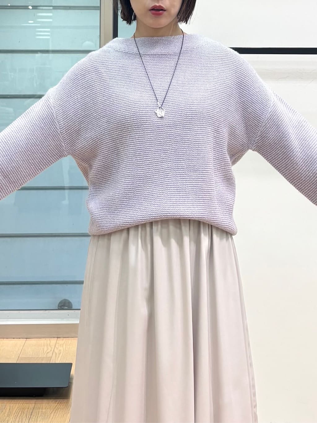 asamiさんの「INDIVI｜【洗える／大人ラメ】カラーMIXボトルネックニット」を使ったコーディネート