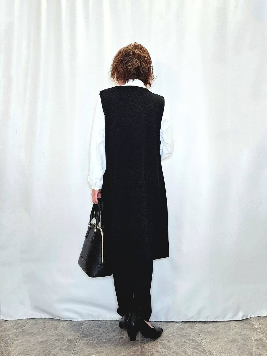 ぬーさんの「SHOO･LA･RUE｜【洗濯機可/セットアップ可/S-3L】きちんと楽に。カットジョーゼット ロングジレ」を使ったコーディネート