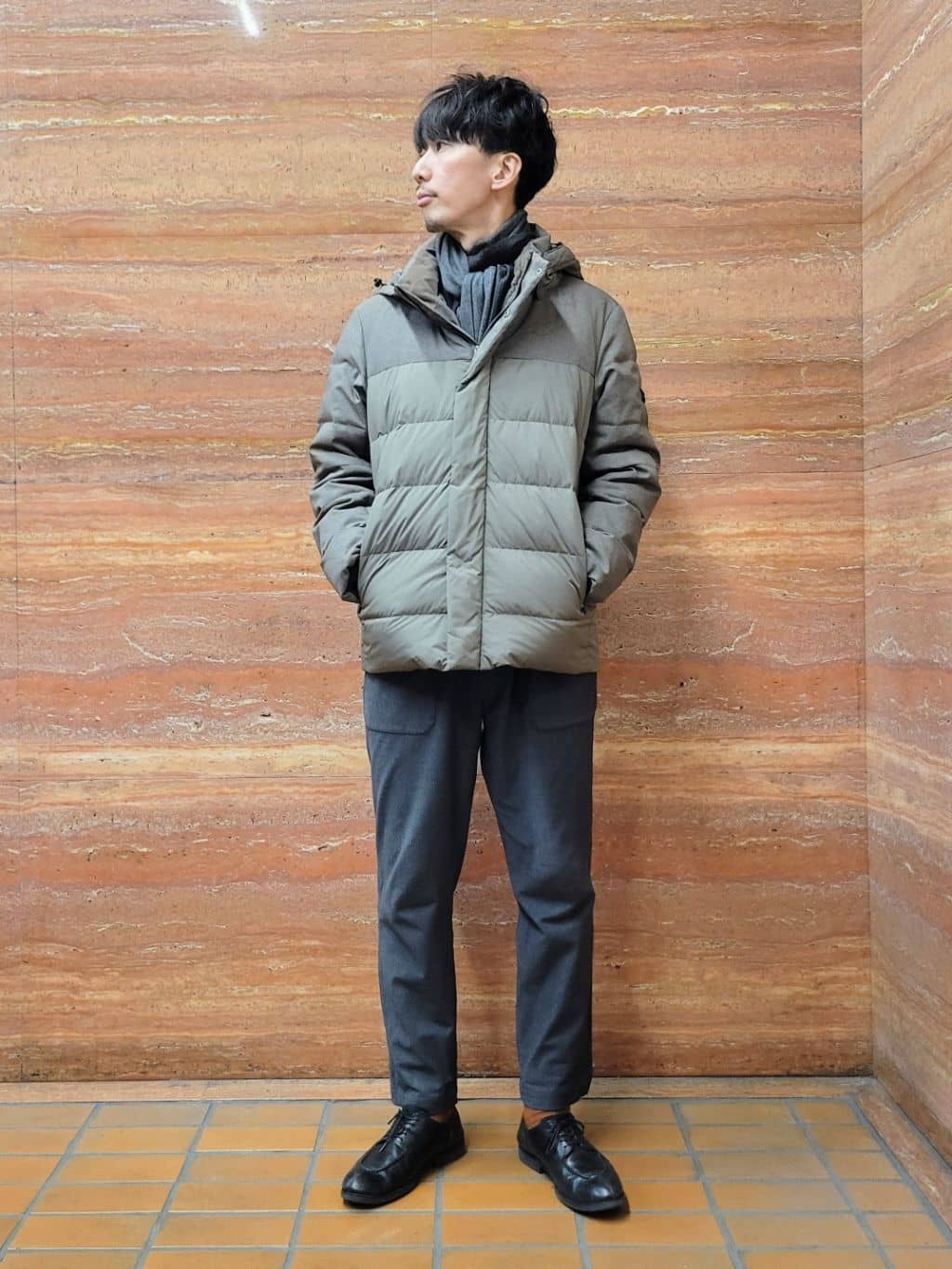 piroyaさんの「TAKEO KIKUCHI｜カラーコンビ ダウンブルゾン」を使ったコーディネート
