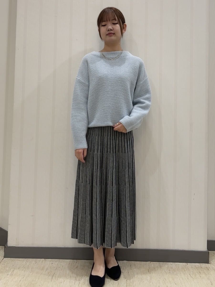 ちひさんの「INDIVI｜【洗える／大人ラメ】カラーMIXボトルネックニット」を使ったコーディネート