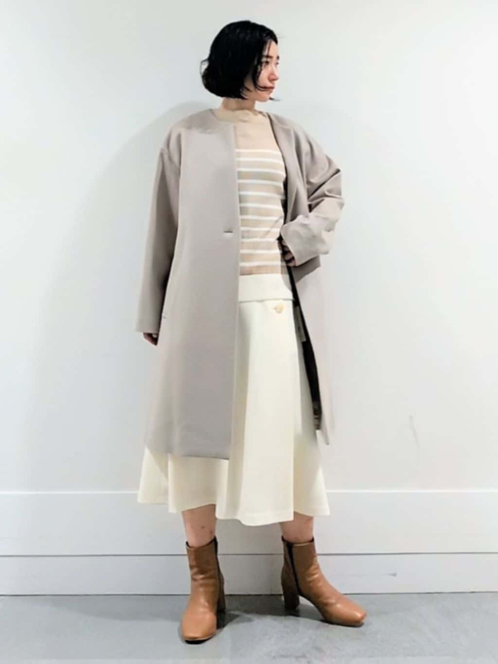 ミズタさんの「UNTITLED｜【洗える】モックネックミラノリブニット」を使ったコーディネート