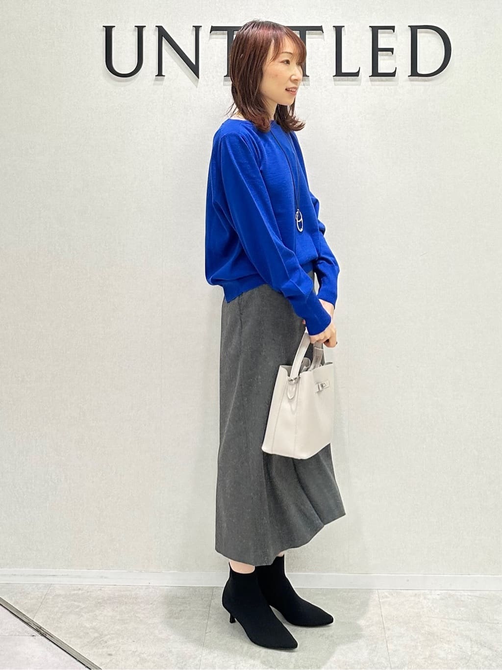 Miwaさんの「UNTITLED｜【アンサンブル可/洗える】シルクウールカシミヤ ドルマンスリーブニット」を使ったコーディネート