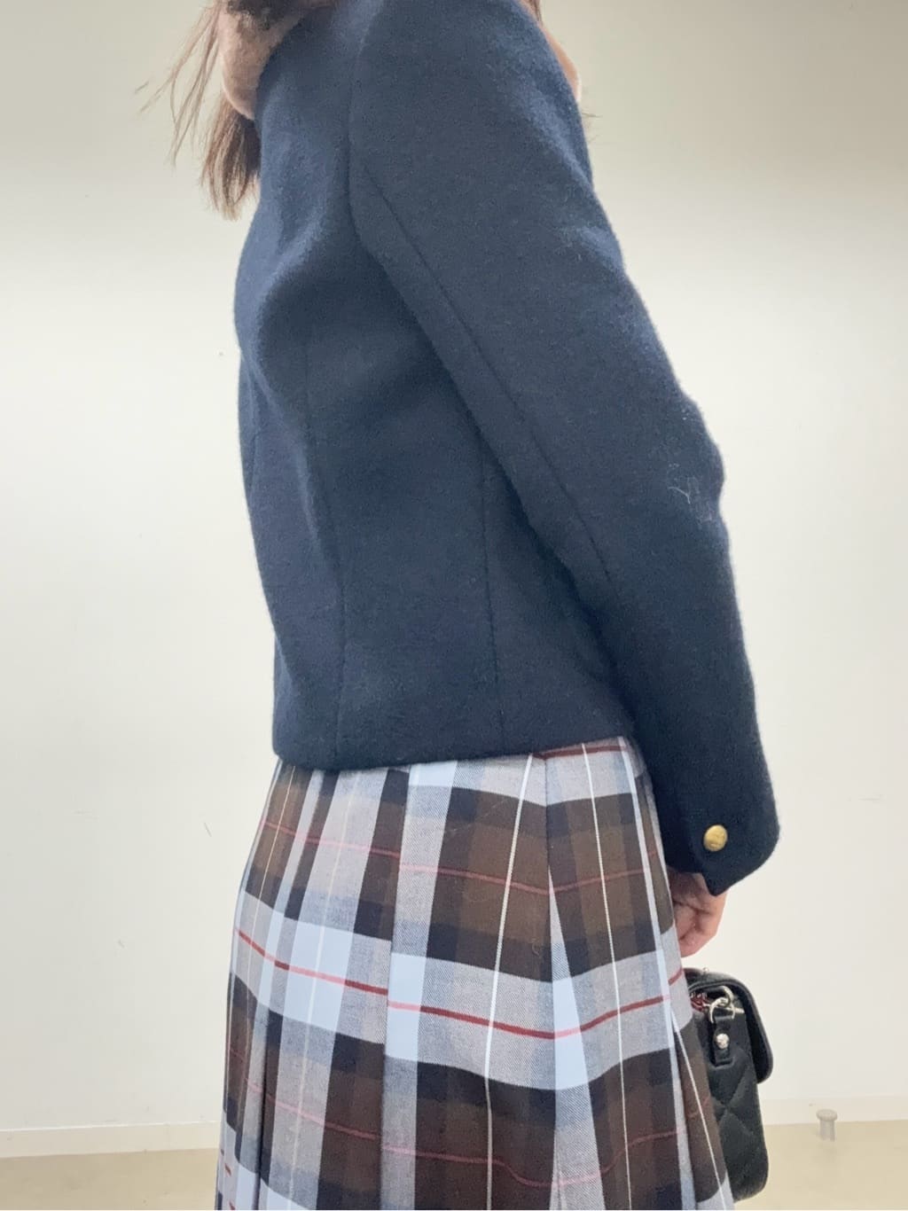 BUNさんの「DRESSTERIOR｜◆チェックタックソフトプリーツスカート」を使ったコーディネート