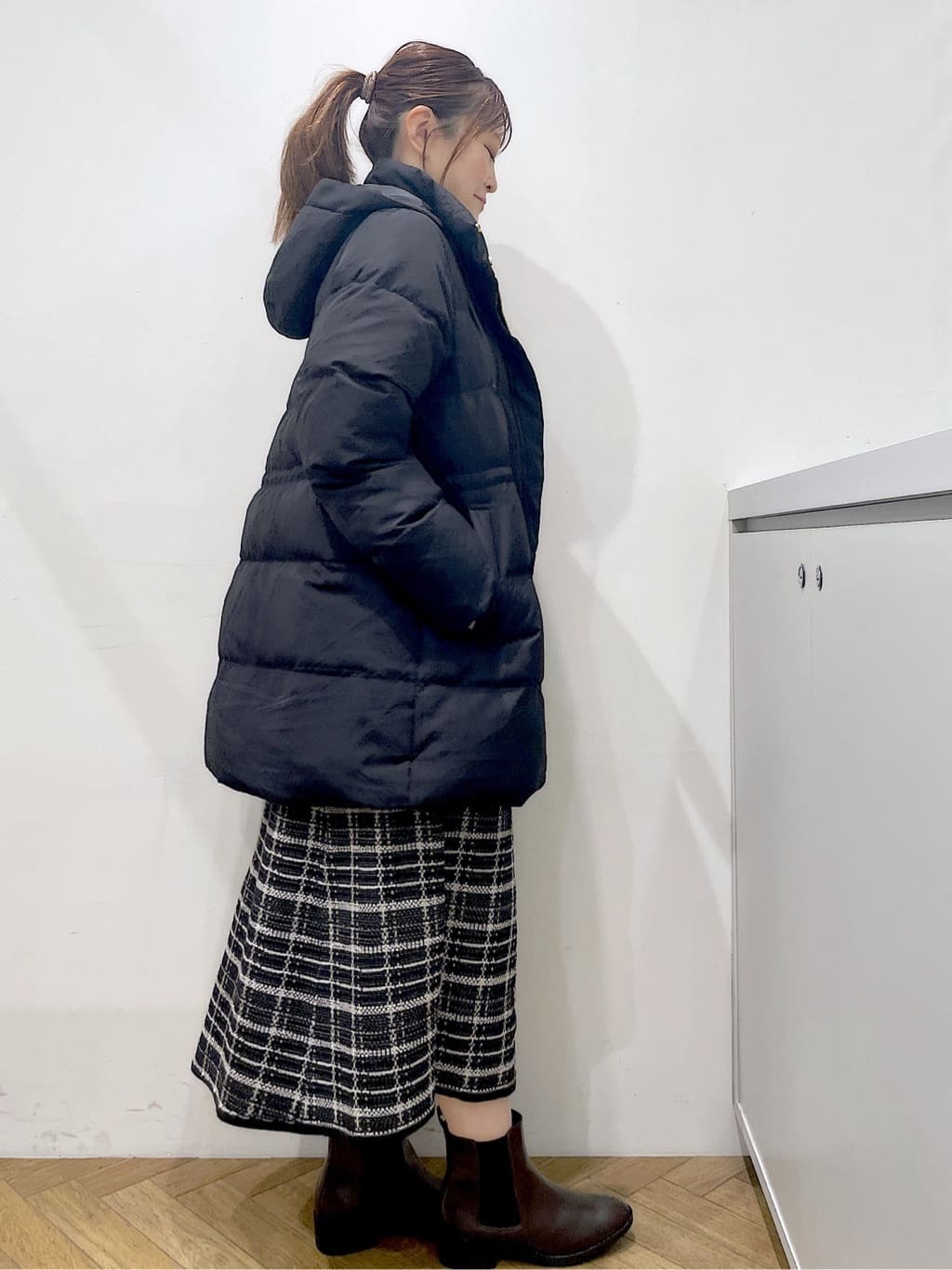 Junさんの「index｜チェックラメジャカードニットワンピース」を使ったコーディネート