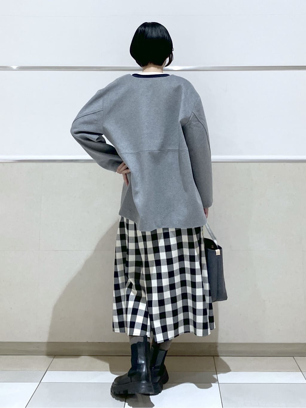eriko さんの「Dessin｜ウール混クルーネックコート」を使ったコーディネート