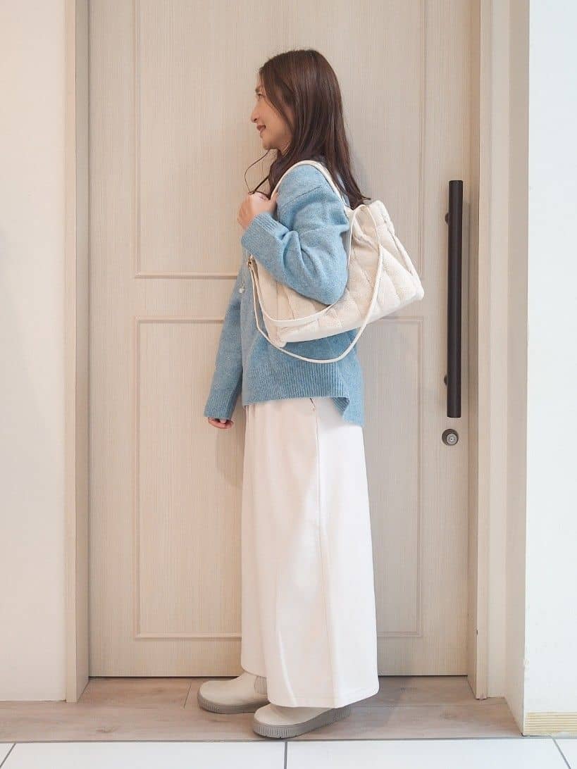 mi-saさんの「SHOO･LA･RUE｜【高レビュー/2WAY】きれい見えで上品な ストライプファートートバッグ」を使ったコーディネート