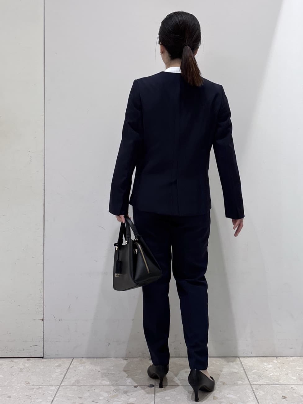 mameさんの「OPAQUE.CLIP｜《通勤／セットアップ対応》 Vネックジャケット／ダブルクロス【洗濯機OK】」を使ったコーディネート