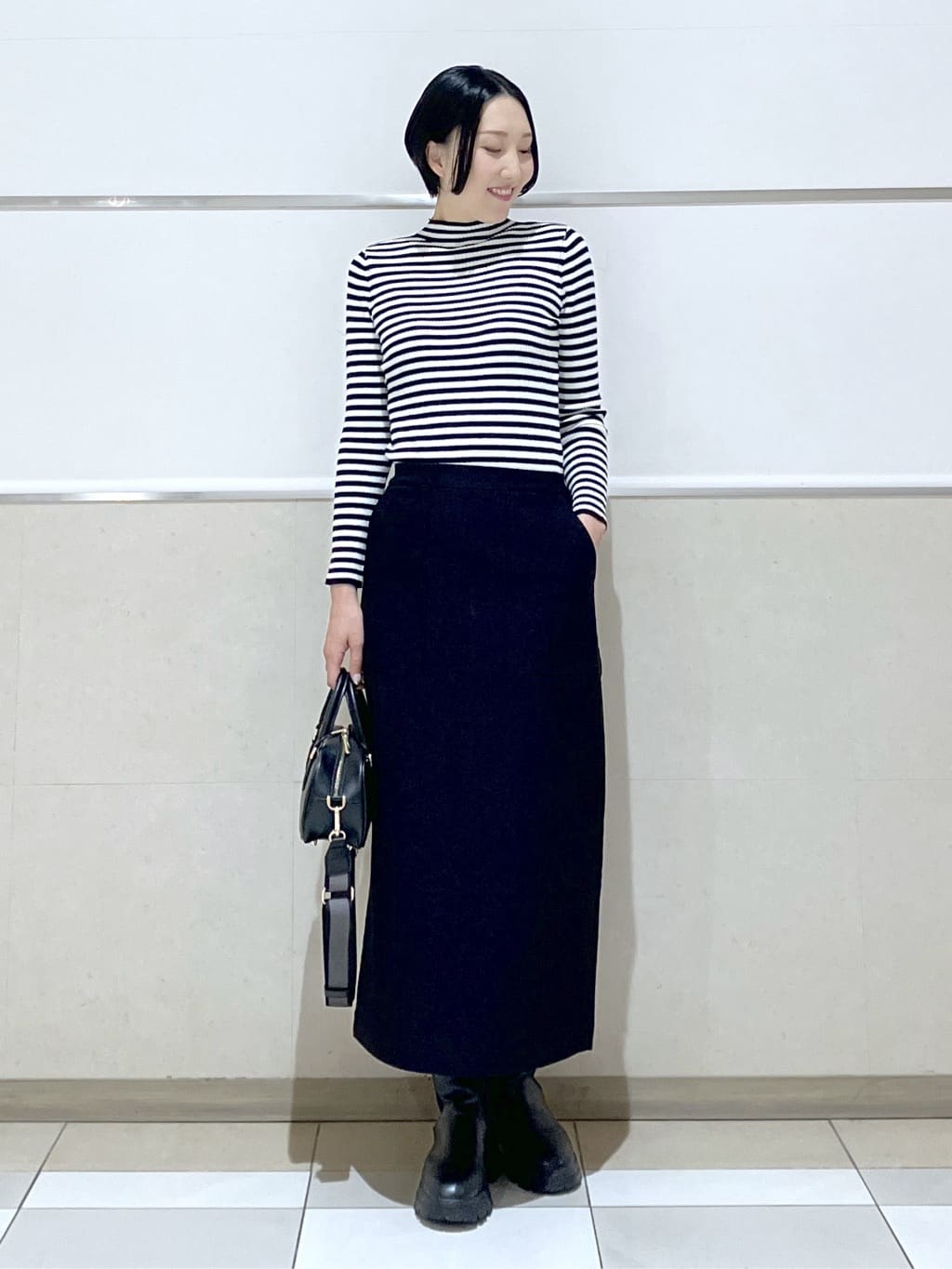 eriko さんの「Dessin｜【洗える】リブタートルネックニット」を使ったコーディネート
