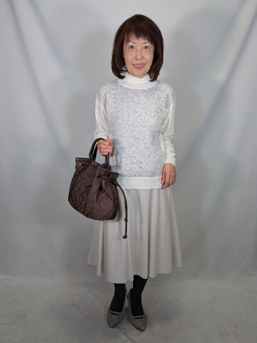 k.kazunoさんの「Reflect｜アーガイル柄ハイネックニット」を使ったコーディネート