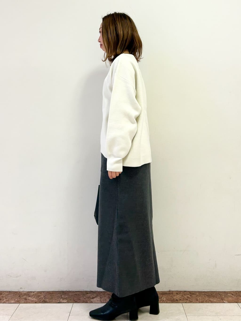 madokaさんの「OPAQUE.CLIP｜サイド編地切替ニットトップス／セットアップ対応【洗濯機OK】」を使ったコーディネート