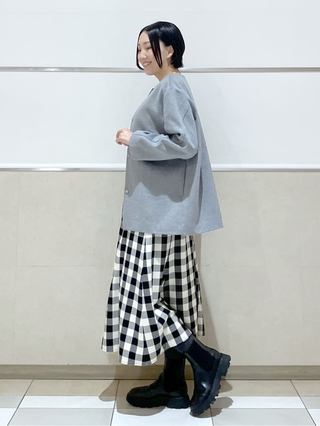 eriko さんの「Dessin｜ウール混クルーネックコート」を使ったコーディネート