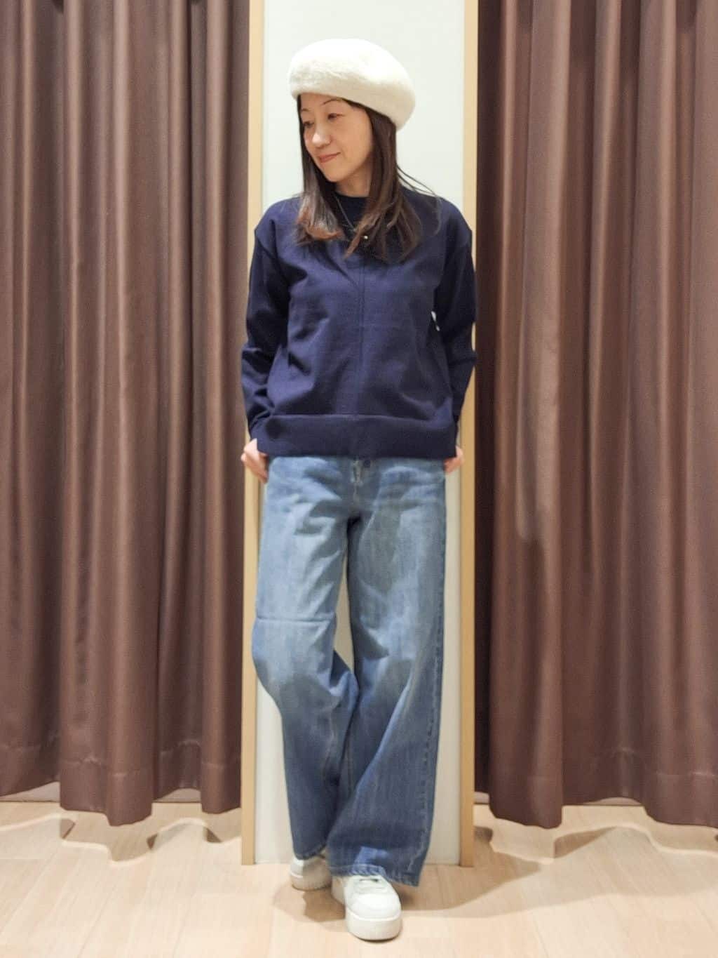 ウタさんの「grove｜【SETUP可能】冬から春まで心地よく　タック編みオーバーサイズニット」を使ったコーディネート