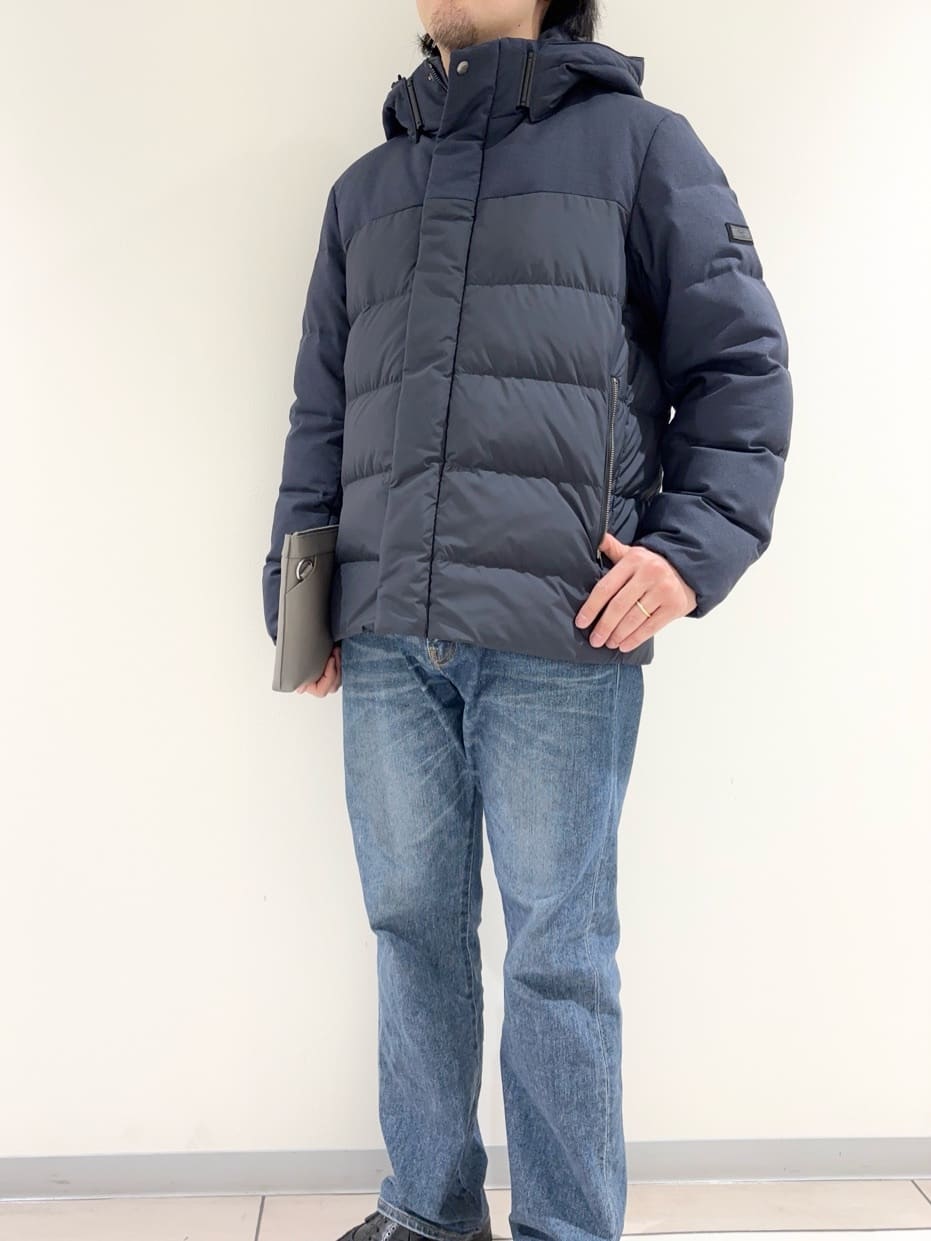 及川さんの「TAKEO KIKUCHI｜カラーコンビ ダウンブルゾン」を使ったコーディネート