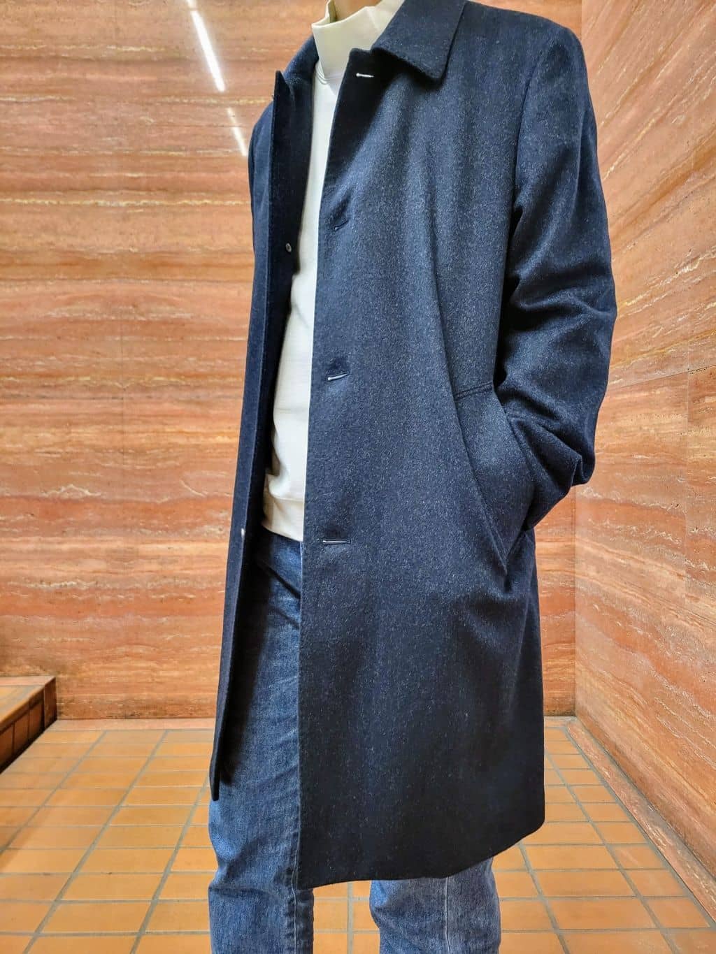 piroyaさんの「TAKEO KIKUCHI｜カシミヤブレンド ビーバー調ステンカラーコート」を使ったコーディネート