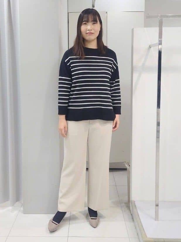 AZUSAさんの「Reflect｜【ウエスト総ゴム／セットアップ可】フルレングスストレートパンツ」を使ったコーディネート