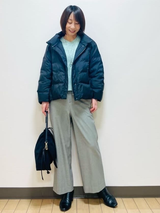 Riiさんの「Reflect｜【すっきりシルエット】ショート丈ダウンコート」を使ったコーディネート