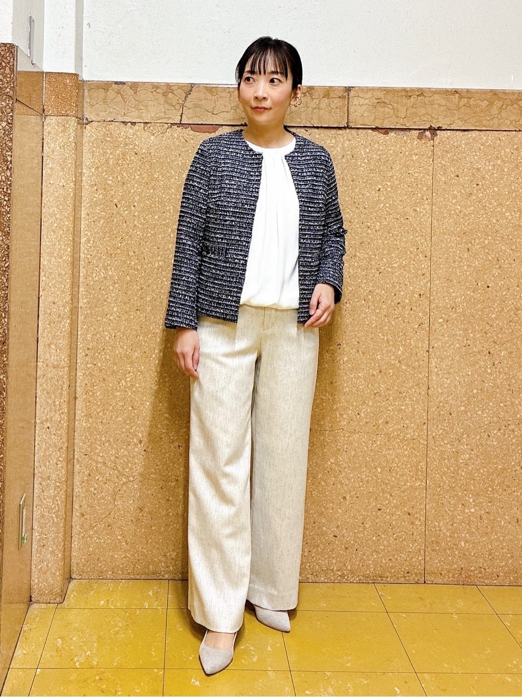 hattoriさんの「INDIVI｜【褒められパンツ／ウール混】ウォームウール ワイドパンツ」を使ったコーディネート