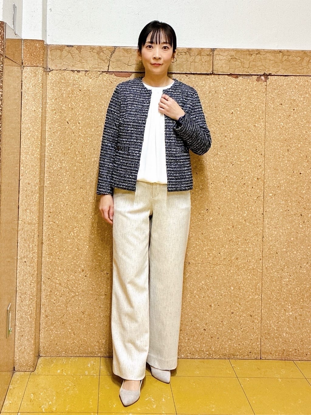 hattoriさんの「INDIVI｜【褒められパンツ／ウール混】ウォームウール ワイドパンツ」を使ったコーディネート
