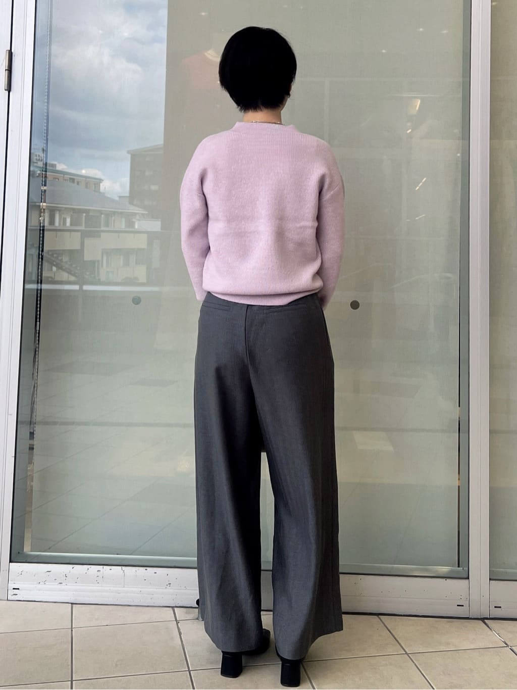 yo-koさんの「OPAQUE.CLIP｜ヘリンボーンタックワイドパンツ【洗濯機OK】」を使ったコーディネート