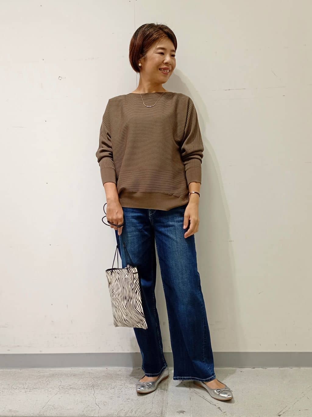 Kさんの「INDIVI｜【洗える／体型カバー】美シルエットニット」を使ったコーディネート