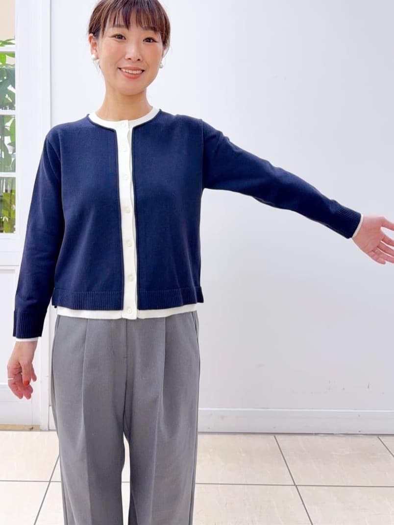 Osawaさんの「Dessin｜【洗える】バイカラーカーディガン」を使ったコーディネート