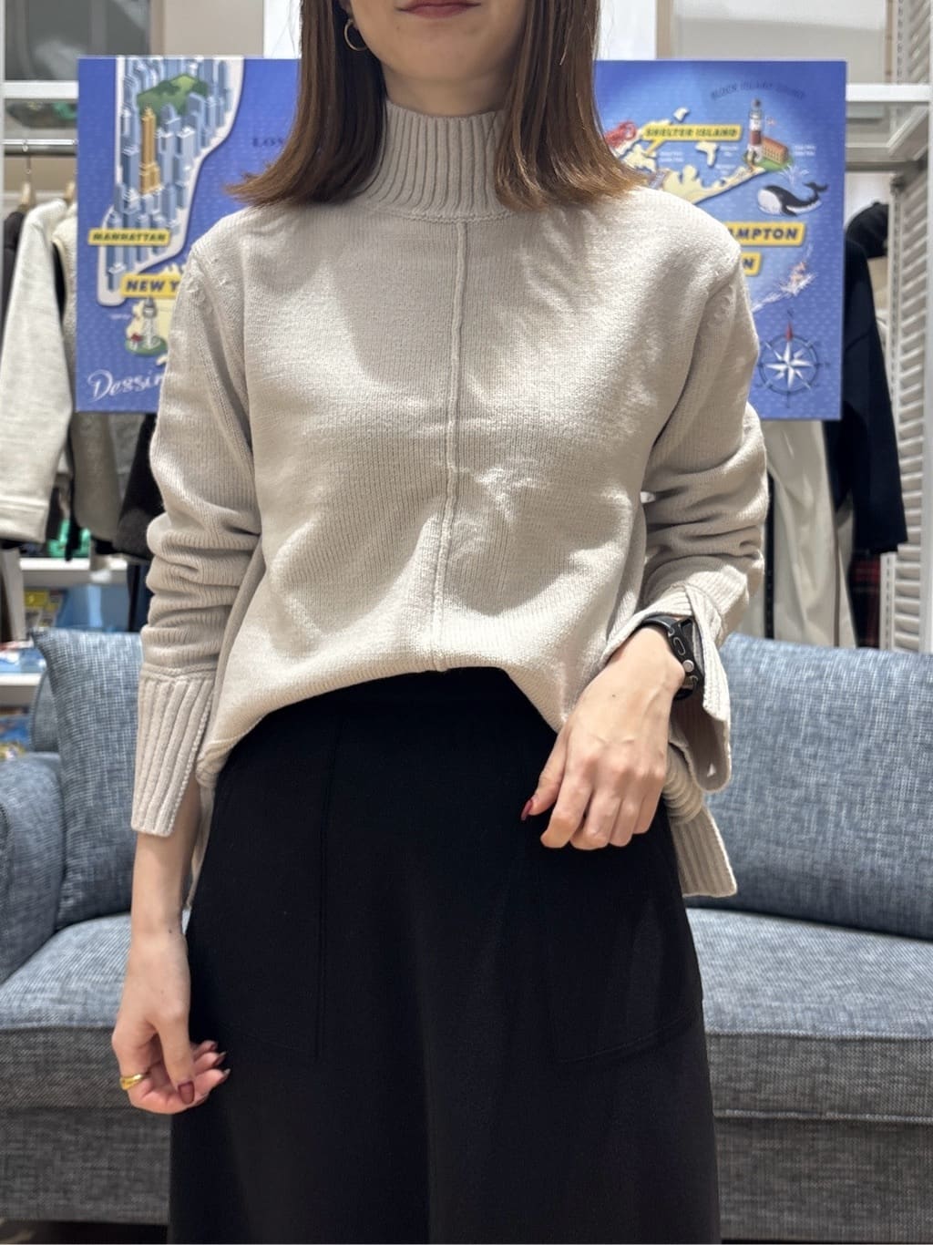 risaさんの「Dessin｜メルトンジャージフレアスカート」を使ったコーディネート