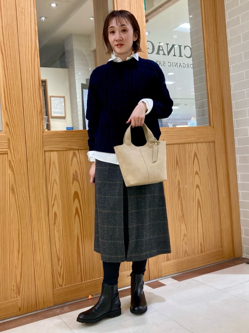 ゆうさんの「UNTITLED｜【洗える】スポンディッシュ ケーブル柄ニット」を使ったコーディネート