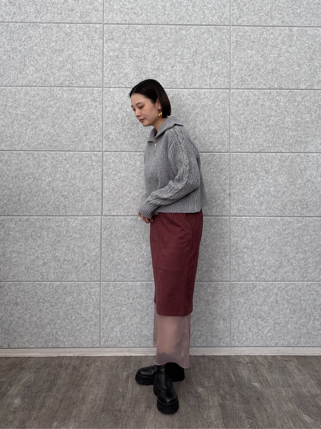 ayanoさんの「INDIVI｜スエードライクレイヤースカート」を使ったコーディネート