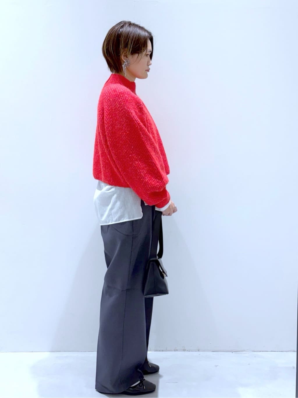 こじさんの「OPAQUE.CLIP｜MIXミドルゲージショートあぜニット【洗濯機OK】」を使ったコーディネート