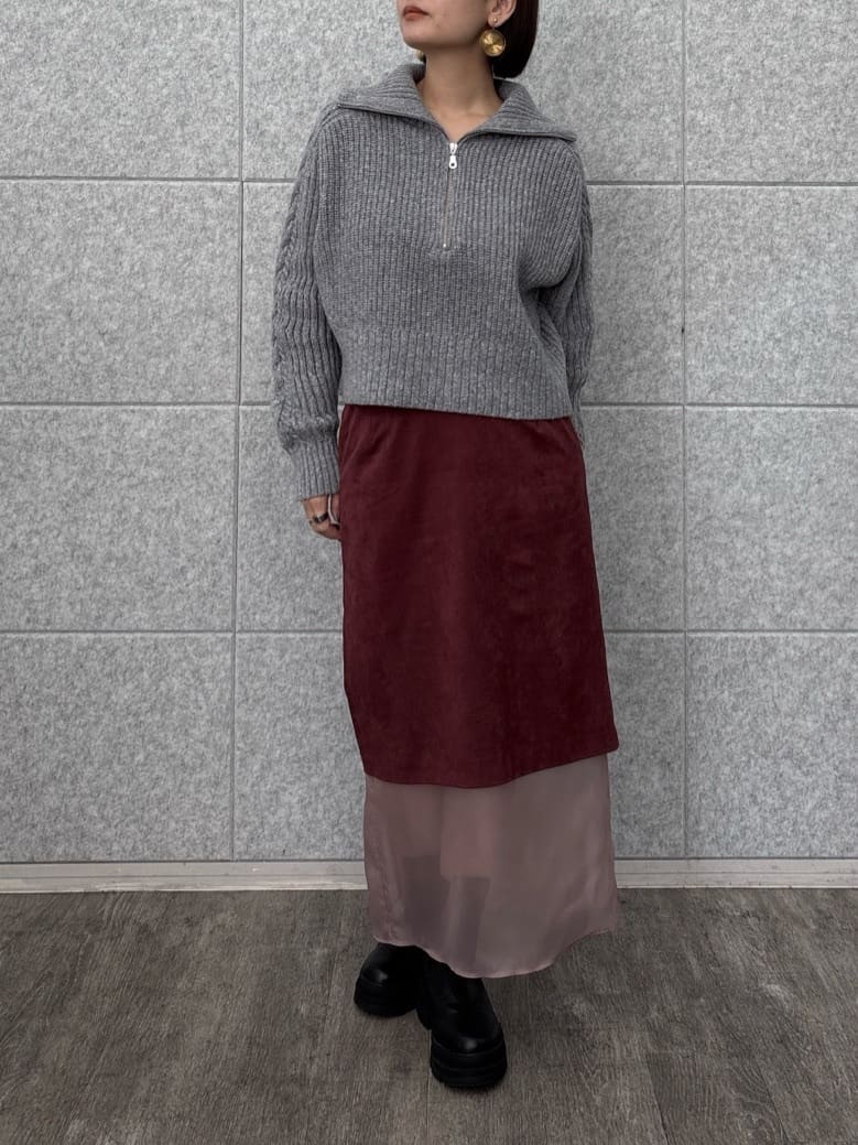 ayanoさんの「INDIVI｜スエードライクレイヤースカート」を使ったコーディネート