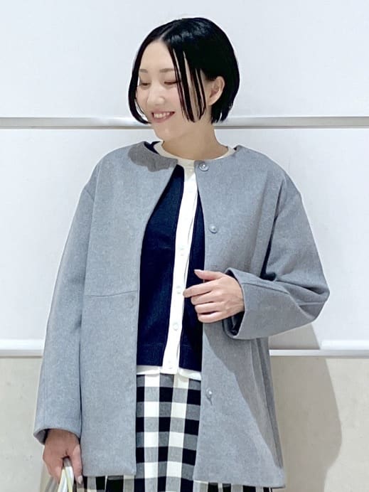eriko さんの「Dessin｜ウール混クルーネックコート」を使ったコーディネート