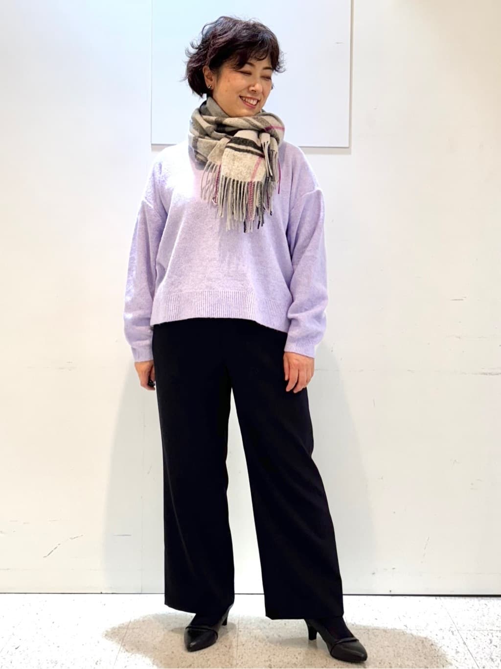 ヤスコさんの「Reflect｜【ウエスト総ゴム／セットアップ可】フルレングスストレートパンツ」を使ったコーディネート