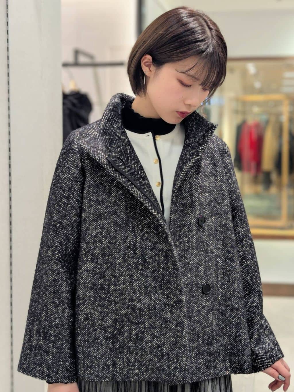 nonoさんの「UNTITLED｜【ハイネック/レイヤード/重ね着におすすめ】トリコットベロア シアーインナー」を使ったコーディネート