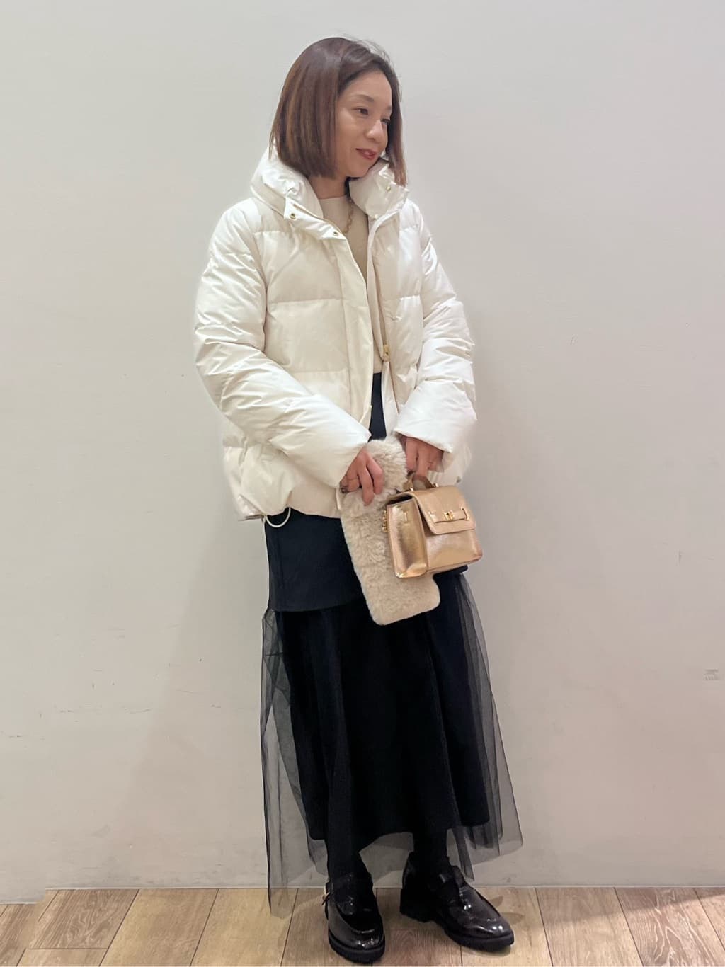 kcさんの「OPAQUE.CLIP｜チュールドッキングデザインスカート【洗濯機OK】」を使ったコーディネート
