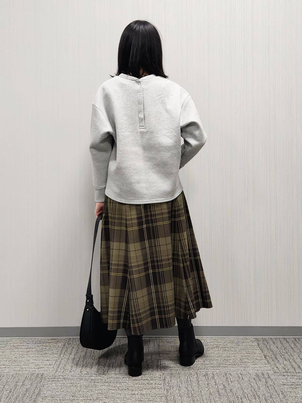 naraさんの「Dessin｜【洗える】チェック柄起毛フレアスカート」を使ったコーディネート