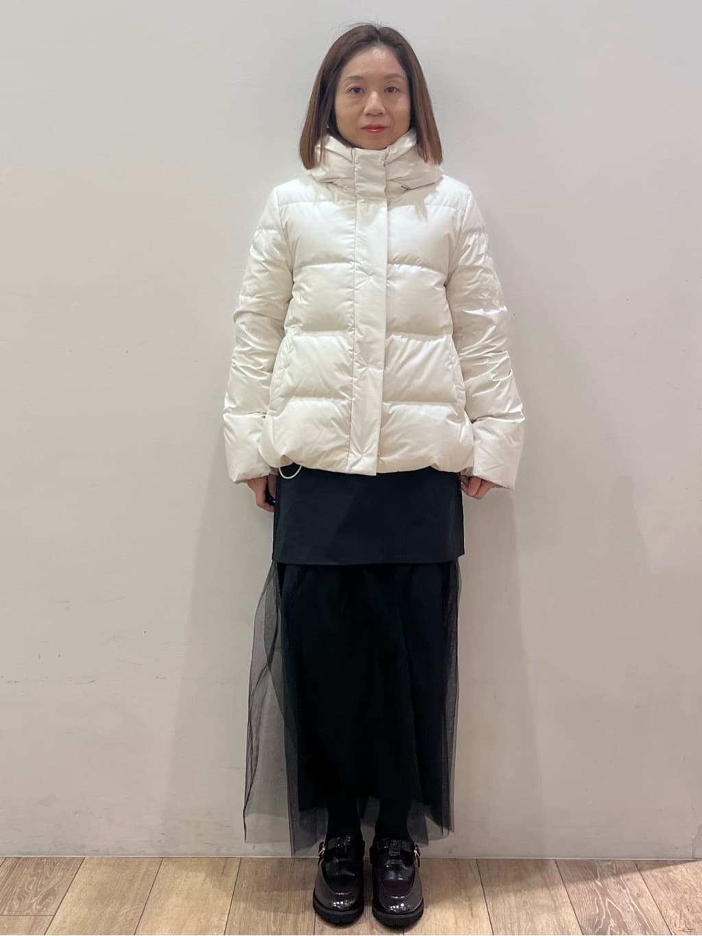 kcさんの「OPAQUE.CLIP｜チュールドッキングデザインスカート【洗濯機OK】」を使ったコーディネート