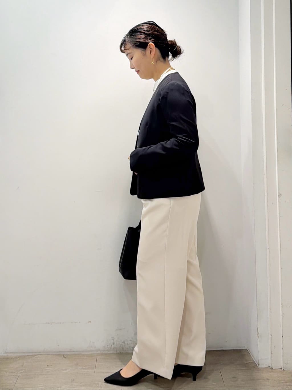 sumicaさんの「OPAQUE.CLIP｜《通勤／セットアップ対応》 Vネックジャケット／ダブルクロス【洗濯機OK】」を使ったコーディネート