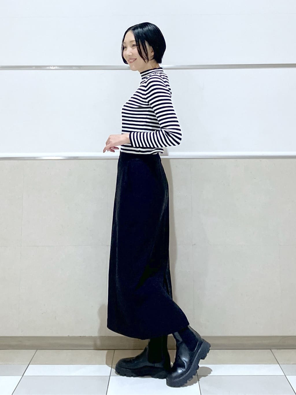 eriko さんの「Dessin｜【洗える】リブタートルネックニット」を使ったコーディネート
