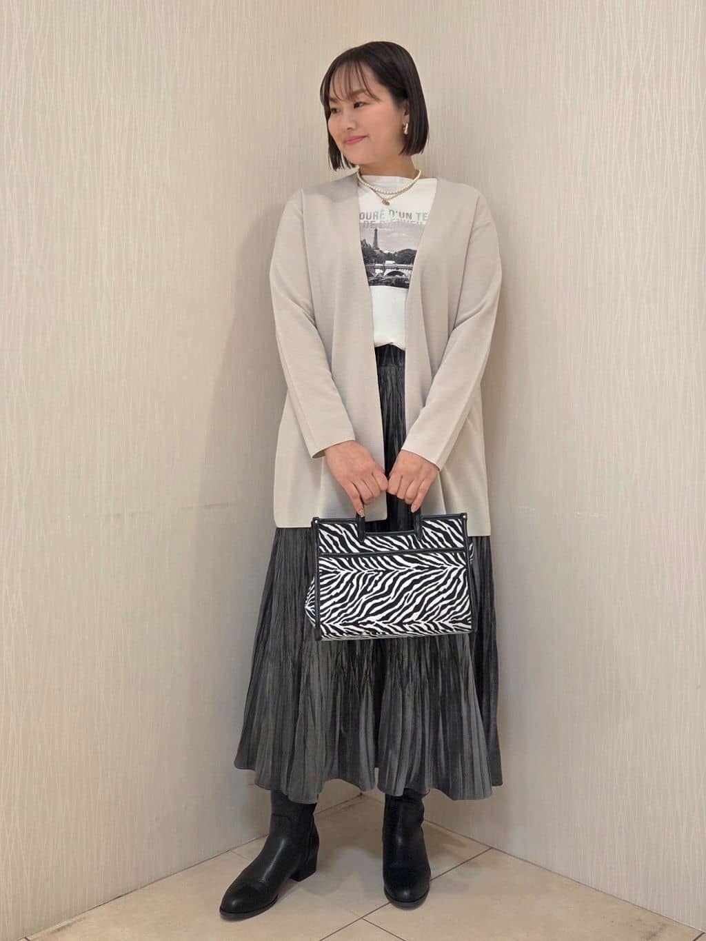 naokoさんの「UNTITLED｜【洗える/ボタンなし】ミラノリブカーディガン」を使ったコーディネート
