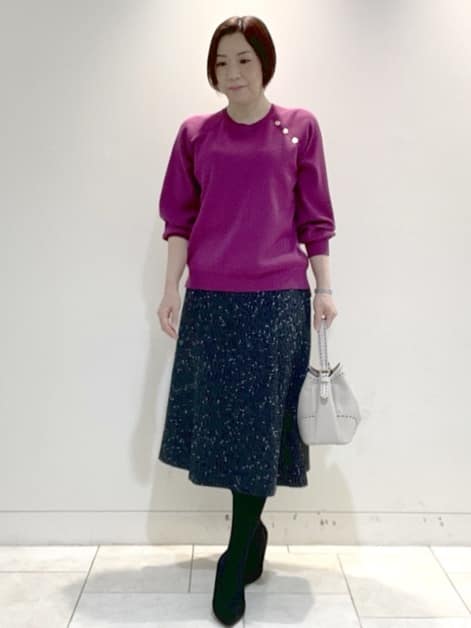 フミさんの「Reflect｜【ゆったり着られる◎】ラグランスリーブニット」を使ったコーディネート