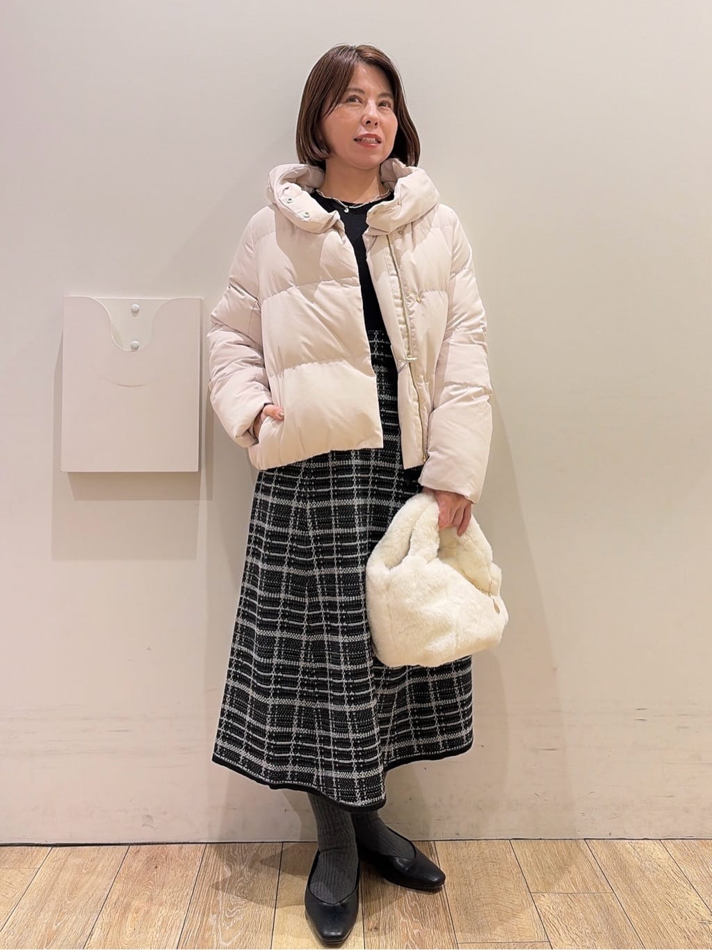 YUKOさんの「index｜KAWADAダウンショートコート【撥水／洗濯機OK／静電気防止裏地】《XS～LL》」を使ったコーディネート