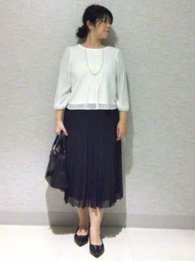 sakoさんの「Reflect｜【SS-4Lサイズ／通勤／セットアップ可】ノーカラージャケット」を使ったコーディネート