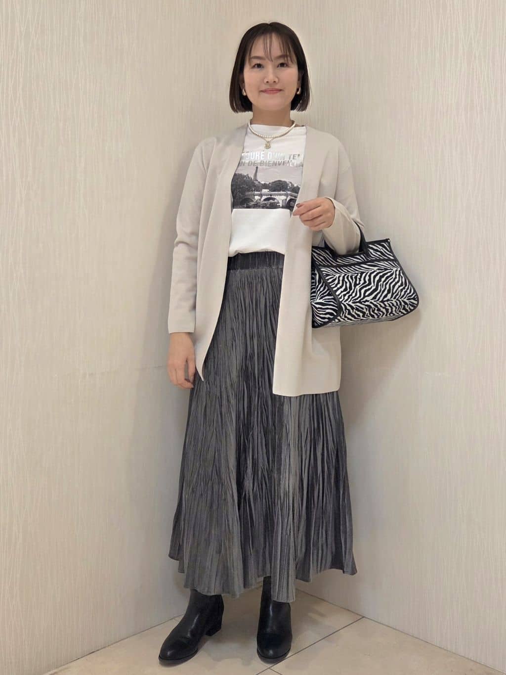naokoさんの「UNTITLED｜【洗える/ボタンなし】ミラノリブカーディガン」を使ったコーディネート