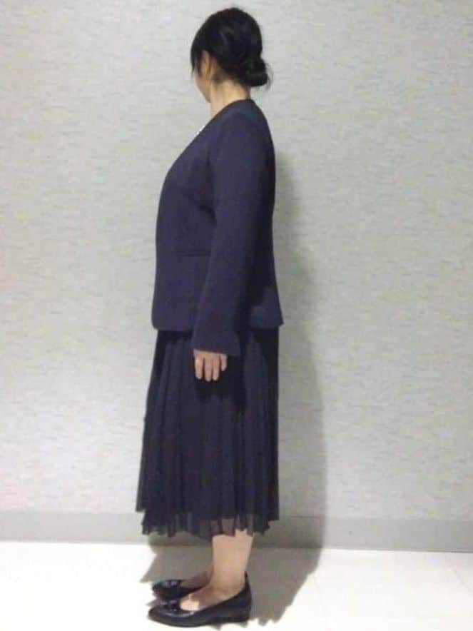 sakoさんの「Reflect｜【SS-4Lサイズ／通勤／セットアップ可】ノーカラージャケット」を使ったコーディネート